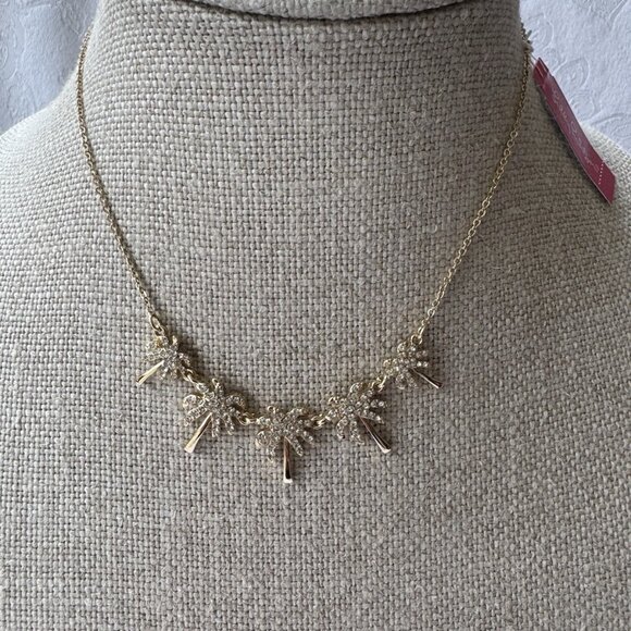 Lilly Pulitzer Dainty Goldtone Palm Tree CZ Short Statement Necklace 16" NEW - Picture 3 of 11